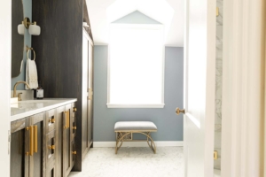 Sunlight fills a newly remodeled bathroom as developed and remodeled by EcoCraft PDX